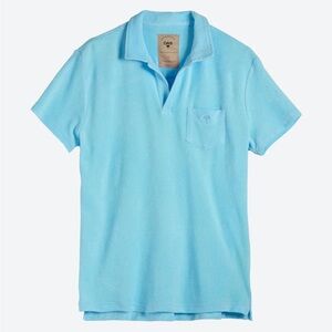 OAS Sky Blue Terry Cotton Polo for Men